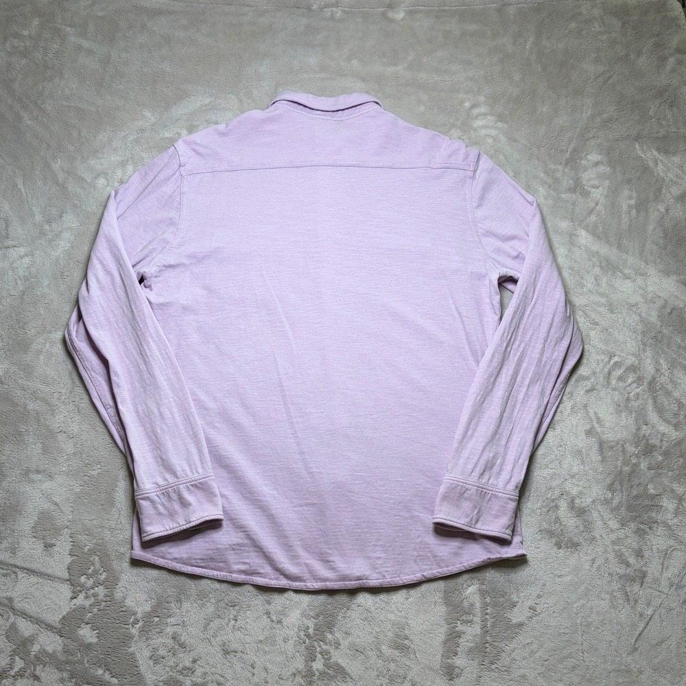 Faherty Sunwashed Knit Button-Up Shirt Mens L Purple Organic Cotton Long Sleeve - Picture 3 of 7